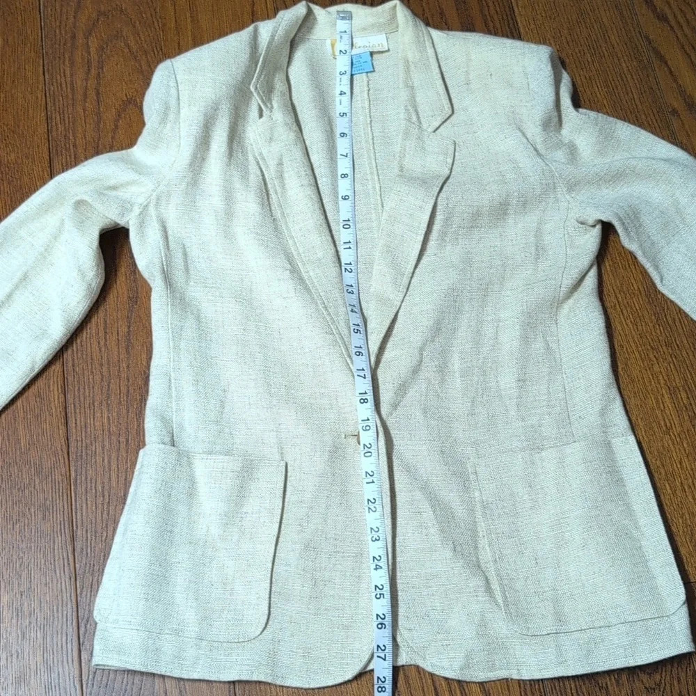 Collegian By California - VINTAGE 1980s Linen Blend Blazer and Skirt Set - Picture 11 of 13